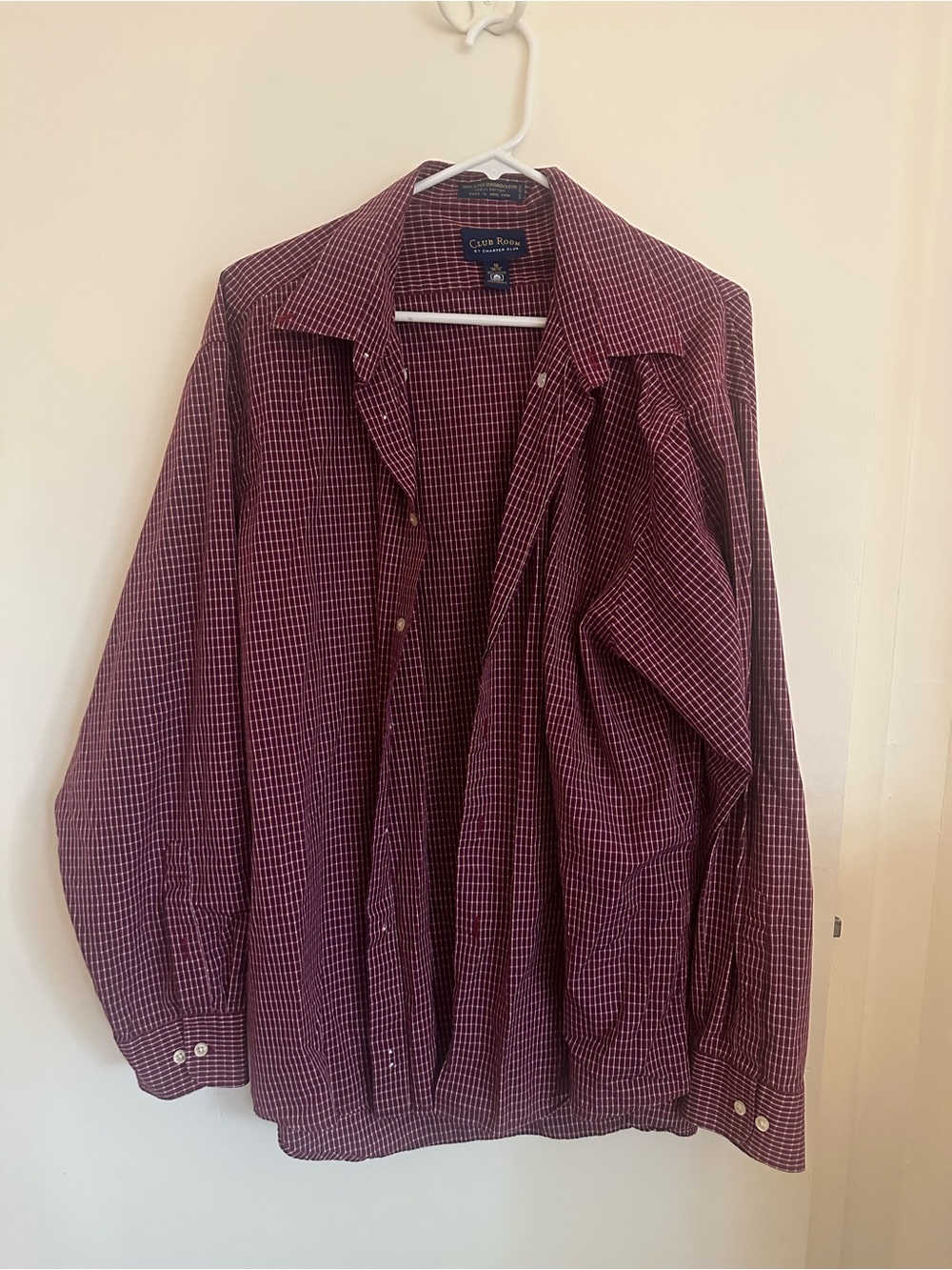 Charter Club Men's Burgundy Check Shirt Jacket